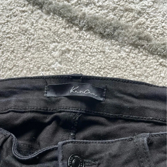 Kancan black denim jean shorts distressed mid rise  28 - Picture 4 of 9